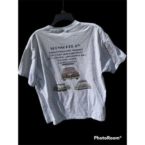 Mens XL Shirt Vintage 2002 Annual GM Car Show Classic Cars Print Grey XL T-Shirt - Picture 3 of 5